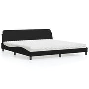 Krevet s madracem Dover crni 200x200 cm od umjetne kože