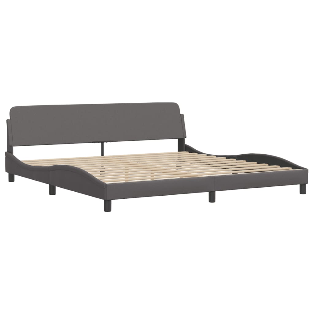 Krevet s madracem Dover sivi 200 x 200 cm od umjetne kože