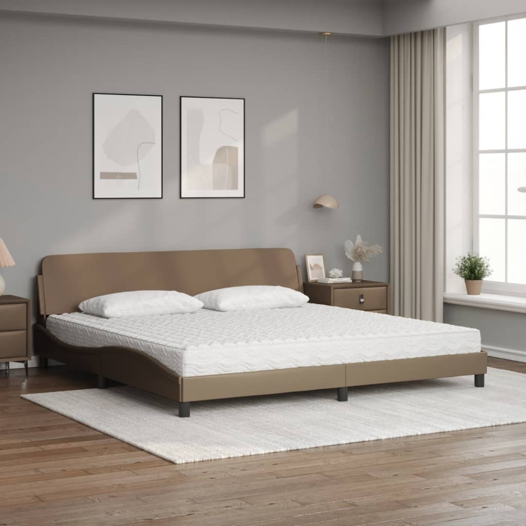 Krevet s madracem Dover cappuccino 200x200cm umjetna koža