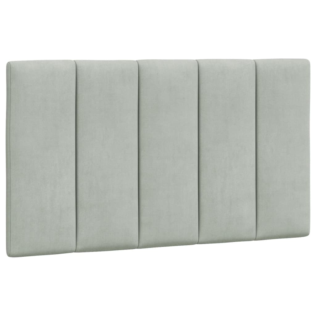 Krevet s madracem Hanko svjetlosivi 80 x 200 cm baršunasti