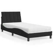 Krevet s madracem Hanko crni 80 x 200 cm baršunasti