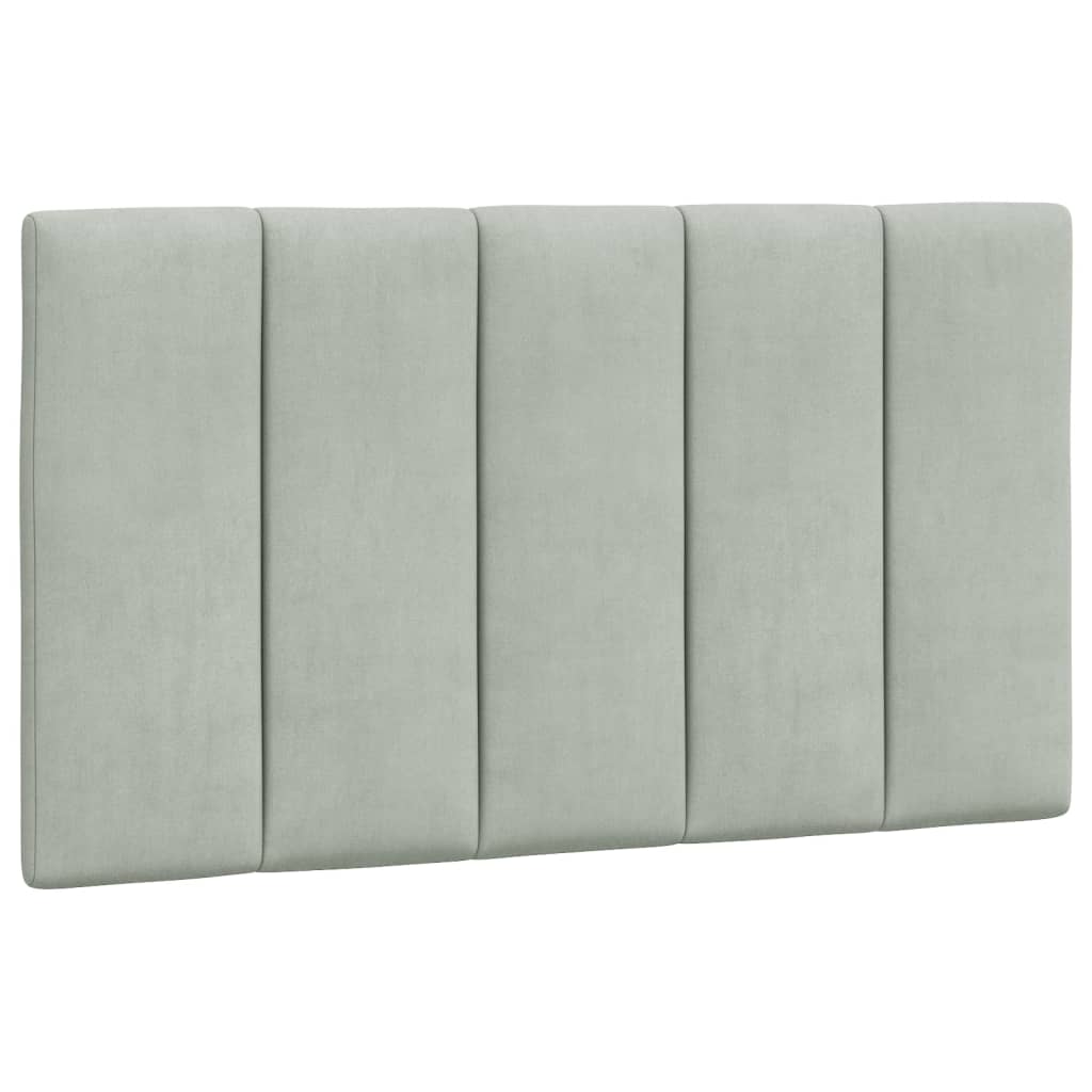 Krevet s madracem Hanko svjetlosivi 90x190 cm baršunasti