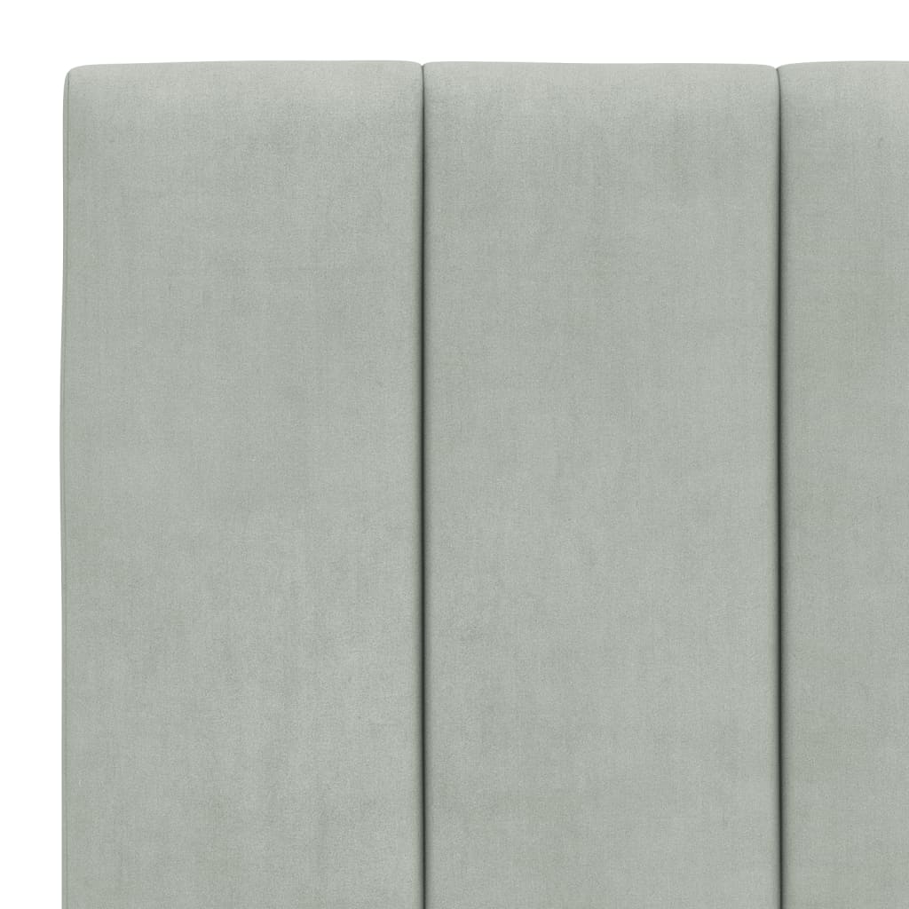 Krevet s madracem Hanko svjetlosivi 90x190 cm baršunasti