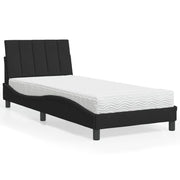 Krevet s madracem Hanko crni 90x190 cm baršunasti