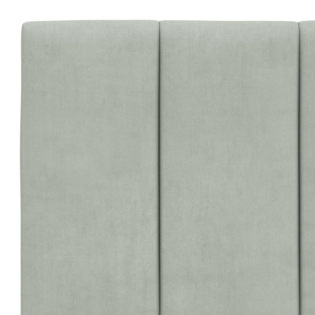 Krevet s madracem Hanko svjetlosivi 100x200 cm baršunasti