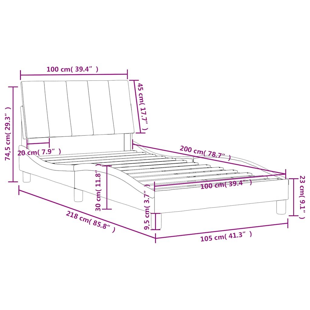 Krevet s madracem Hanko tamnozeleni 100x200 cm baršunasti