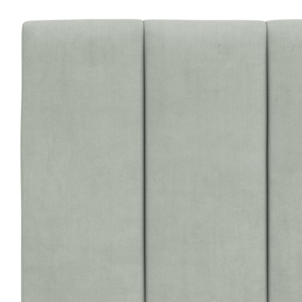 Krevet s madracem Hanko svjetlosivi 140x200 cm baršunasti