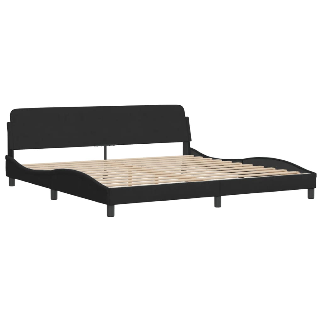 Krevet s madracem Hanko crni 200x200 cm baršunasti