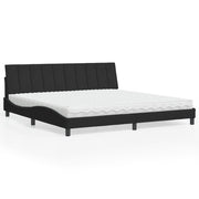 Krevet s madracem Hanko crni 200x200 cm baršunasti