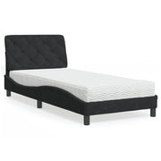 Krevet s madracem crni 90x190 cm baršunasti