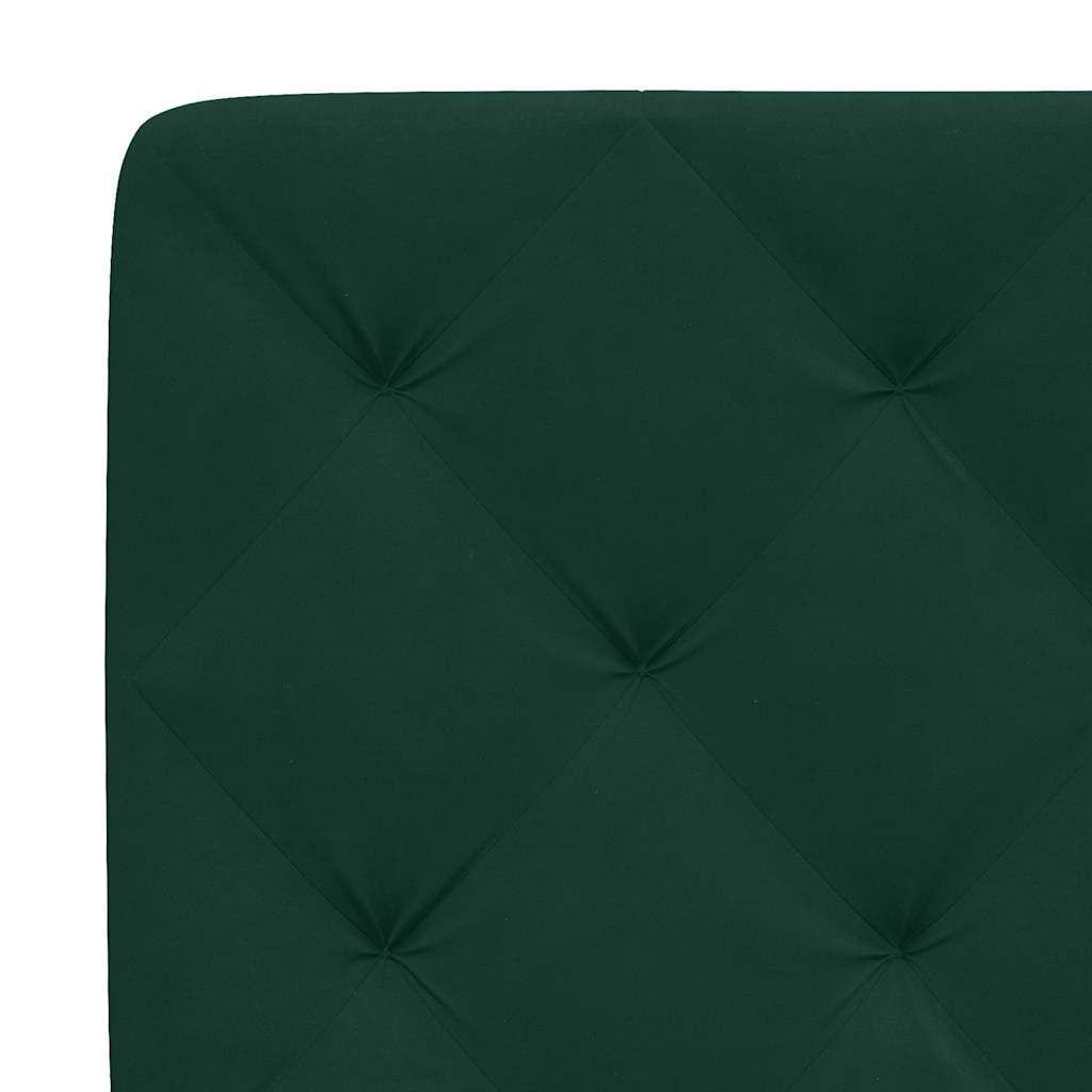 Krevet s madracem tamnozeleni 140x190 cm baršunasti