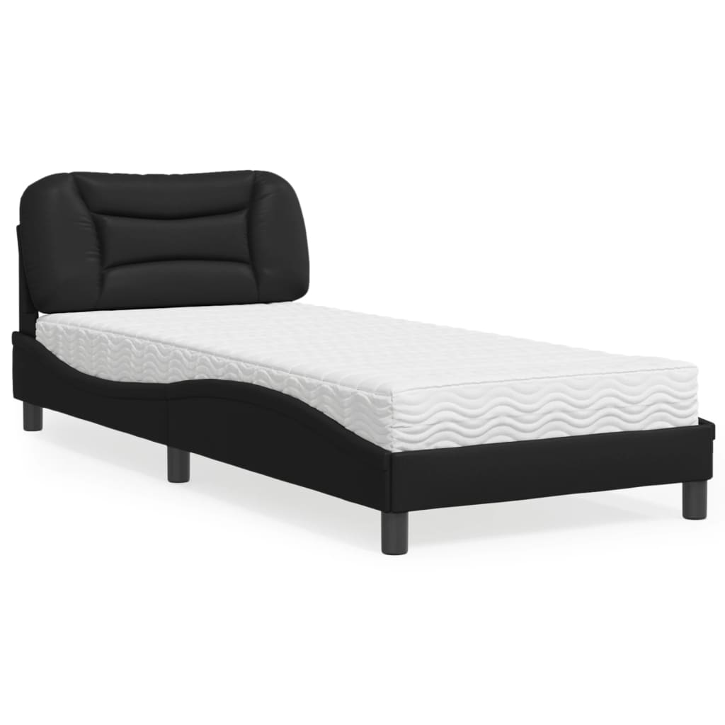 Krevet s madracem Hvar crni 80 x 200 cm od umjetne kože