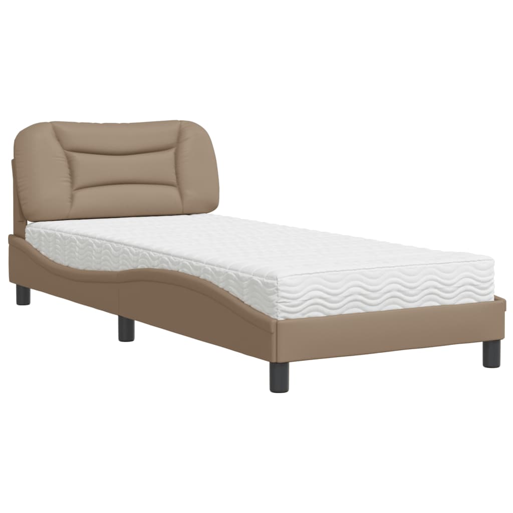 Krevet s madracem Hvar cappuccino boje 80 x 200 cm od umjetne kože