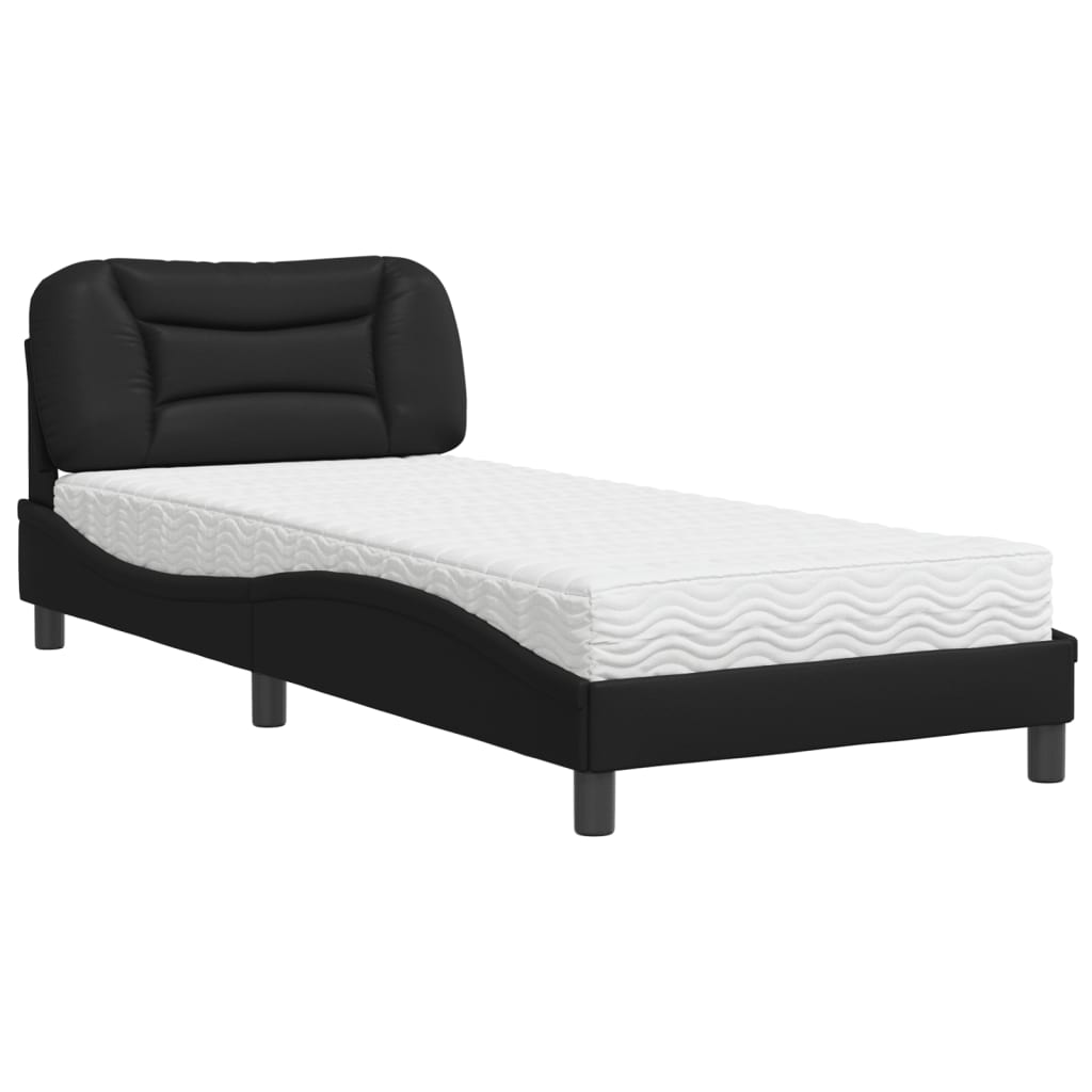 Krevet s madracem Hvar crni 90x190 cm od umjetne kože