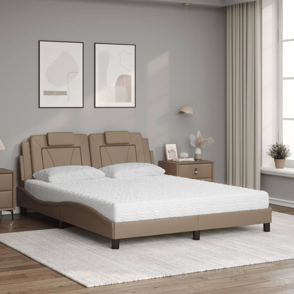 Krevet Viana s madracem cappuccino 160x200 cm od umjetne kože