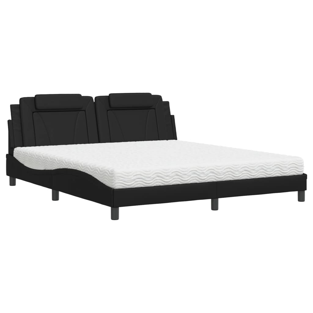 Krevet Viana s madracem crni 180 x 200 cm od umjetne kože