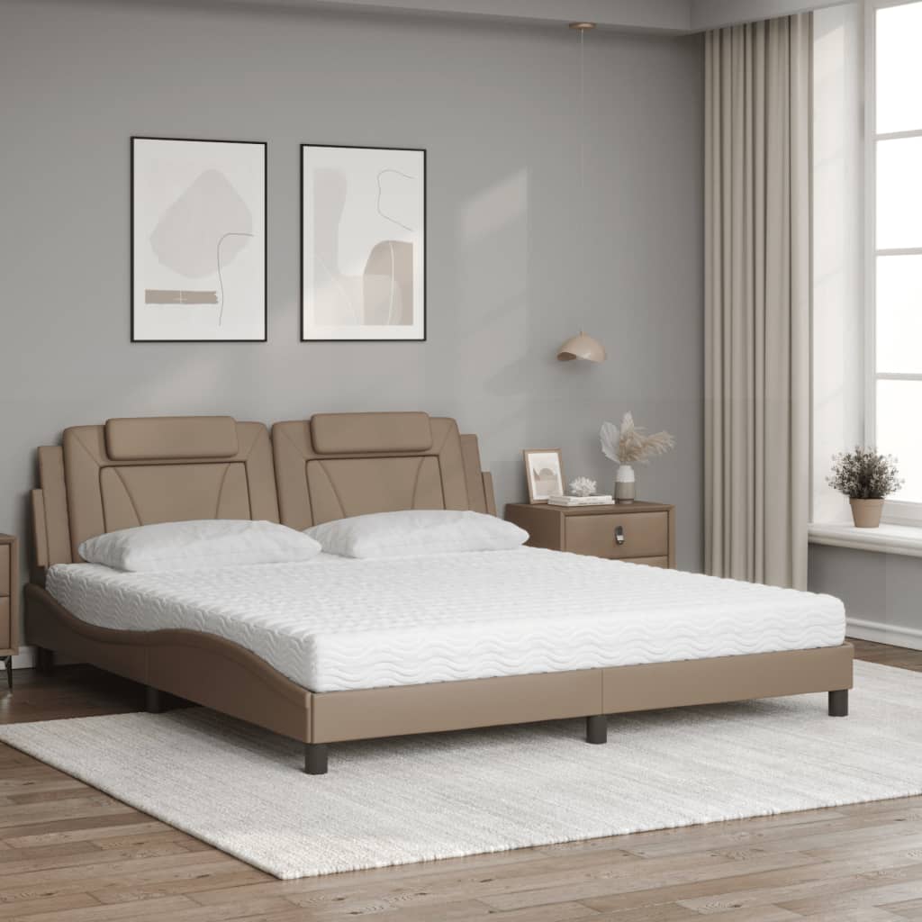 Krevet Viana s madracem cappuccino 180x200 cm umjetna koža