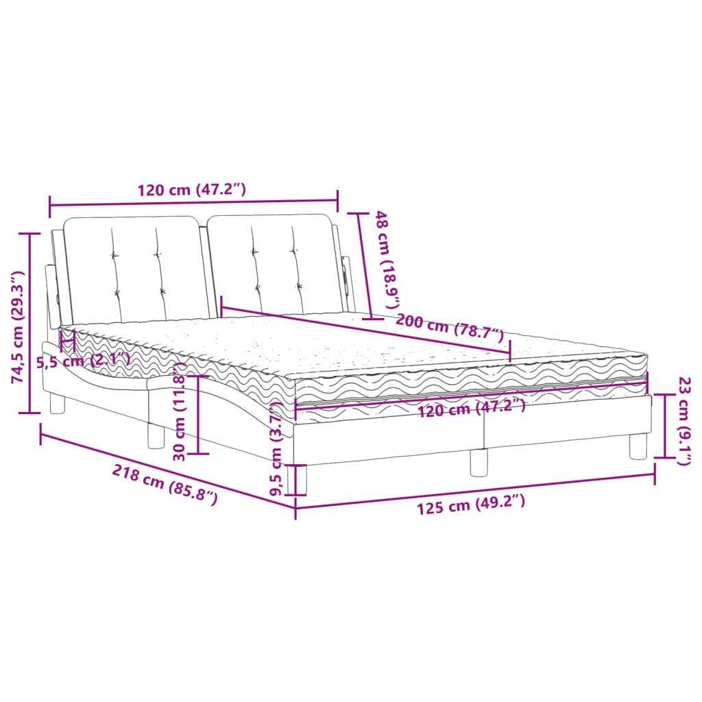 Okvir kreveta bez madraca Zadar bijeli 120 x 200 cm od umjetne kože