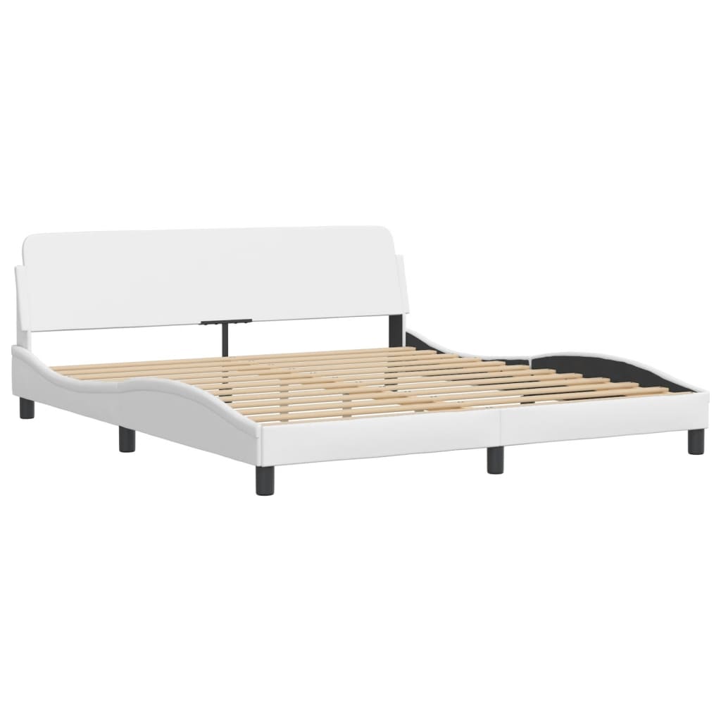 Krevet s madracem Zadar bijeli 180 x 200 cm od umjetne kože