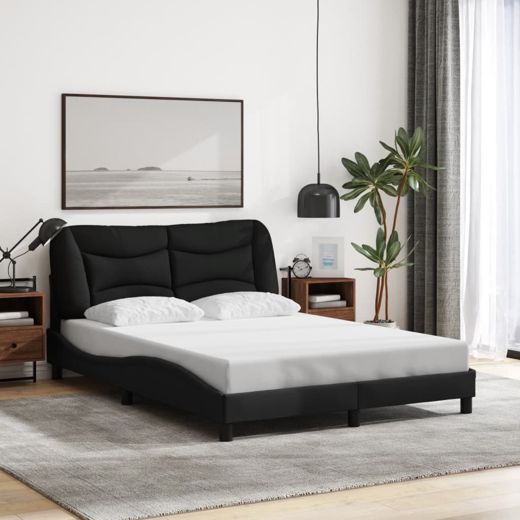 Okvir kreveta s LED-om bez madraca Hvar crni 140 x 190 cm od tkanine