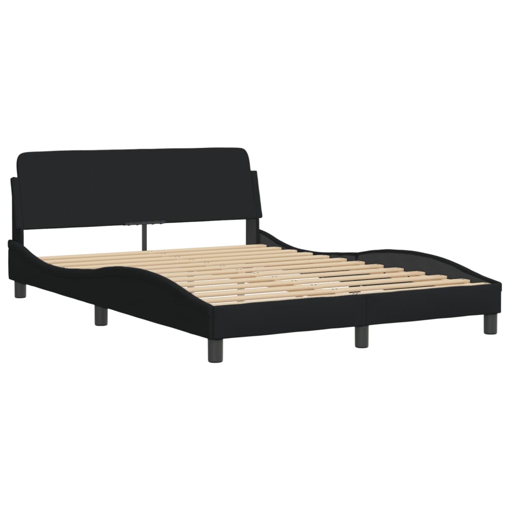 Okvir kreveta s LED-om bez madraca Hvar crni 140 x 190 cm od tkanine