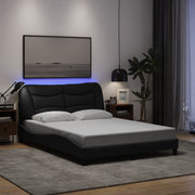 Okvir kreveta s LED-om bez madraca Hvar crni 140 x 190 cm od tkanine