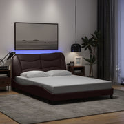 Okvir kreveta s LED-om bez madraca Hvar tamnosmeđi 140x190 cm od tkanine