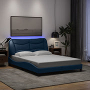 Okvir kreveta s LED-om bez madraca Hvar Plavi 140x190 cm Tkanina