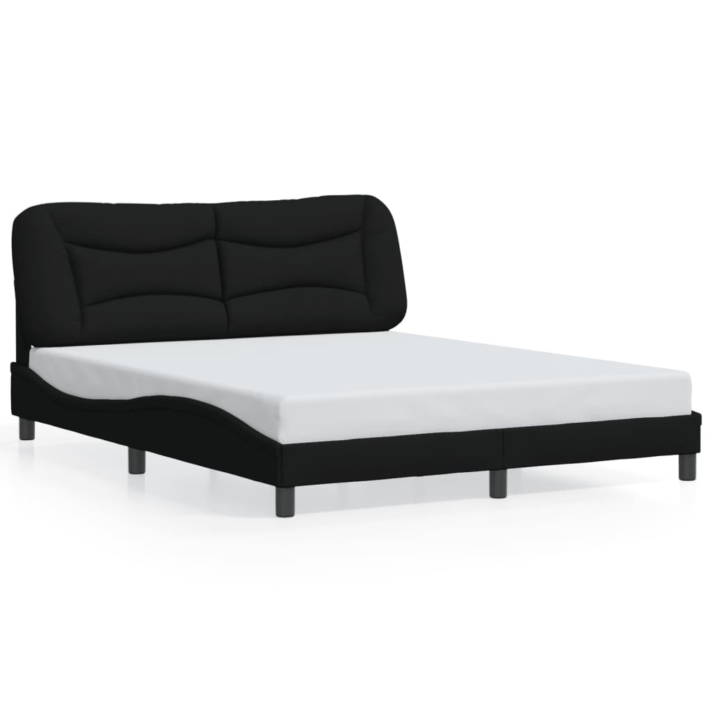 Okvir kreveta s LED-om bez madraca Hvar crni 160x200 cm od tkanine