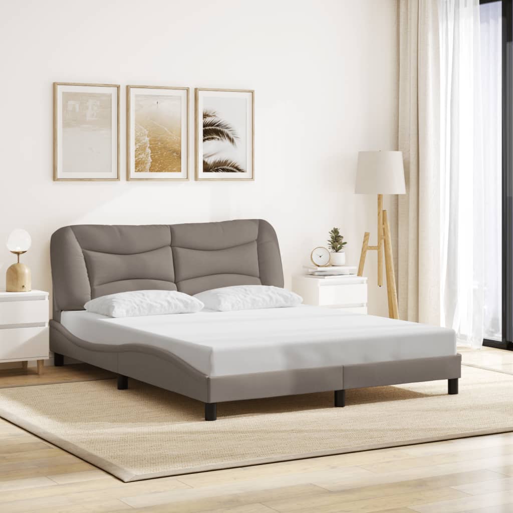 Okvir kreveta s LED-om bez madraca Hvar Taupe 160x200 cm tkanina