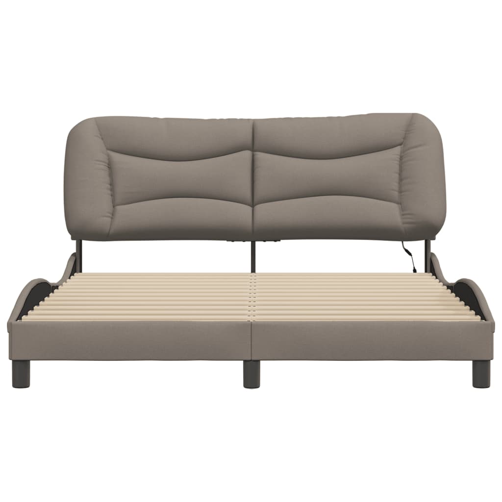 Okvir kreveta s LED-om bez madraca Hvar Taupe 160x200 cm tkanina