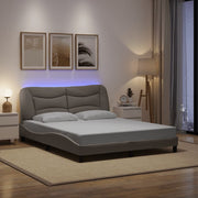 Okvir kreveta s LED-om bez madraca Hvar Taupe 160x200 cm tkanina