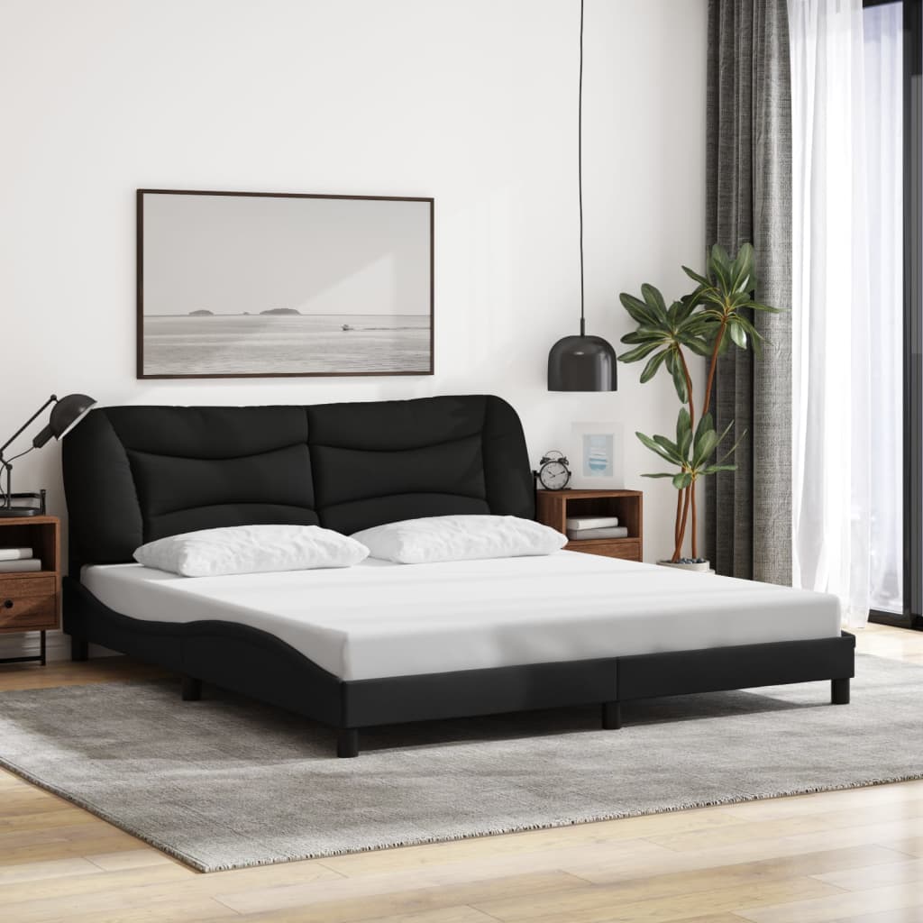 Okvir kreveta s LED-om bez madraca Hvar crni 180x200 cm od tkanine
