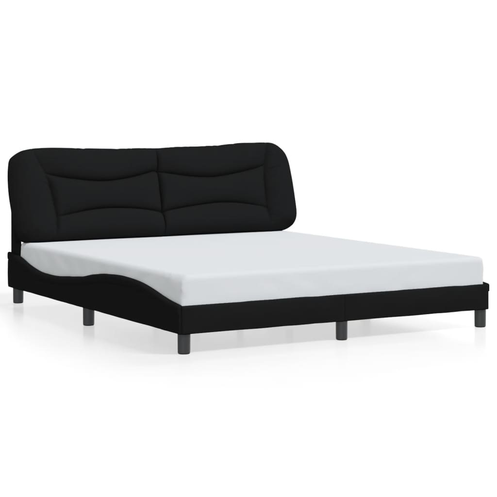 Okvir kreveta s LED-om bez madraca Hvar crni 180x200 cm od tkanine