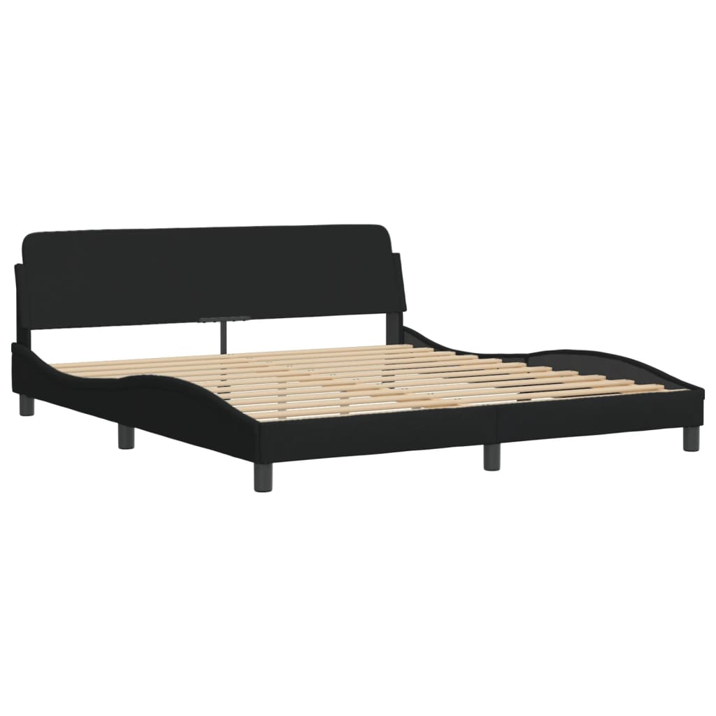 Okvir kreveta s LED-om bez madraca Hvar crni 180x200 cm od tkanine
