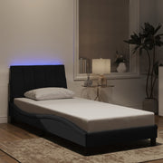 Okvir kreveta s LED-om bez madraca Hanko crni 90 x 190 cm baršunasti