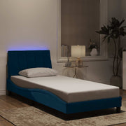 Okvir kreveta s LED-om bez madraca Hanko plavi 90 x 190 cm baršunasti