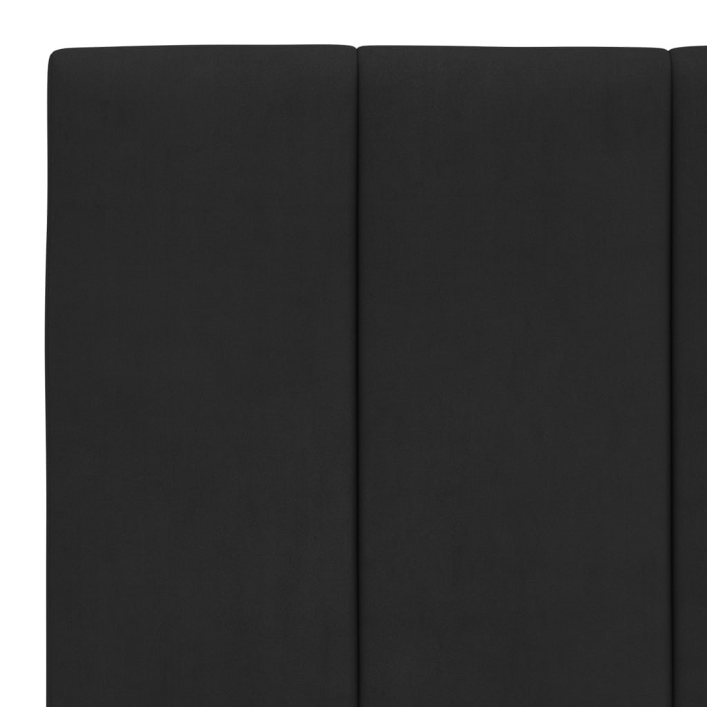 Okvir kreveta s LED-om bez madraca Hanko crni 100 x 200 cm baršunasti