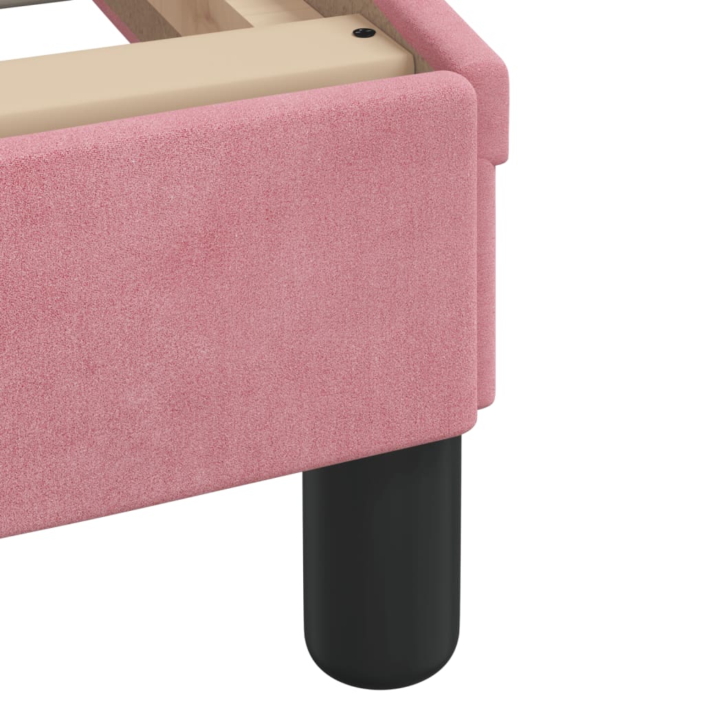 Okvir kreveta s LED-om bez madraca ružičasti 160 x 200 cm baršunasti