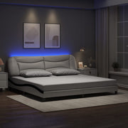 Okvir kreveta s LED-om bez madraca Hvar bijelo-crni 200 x 200 cm