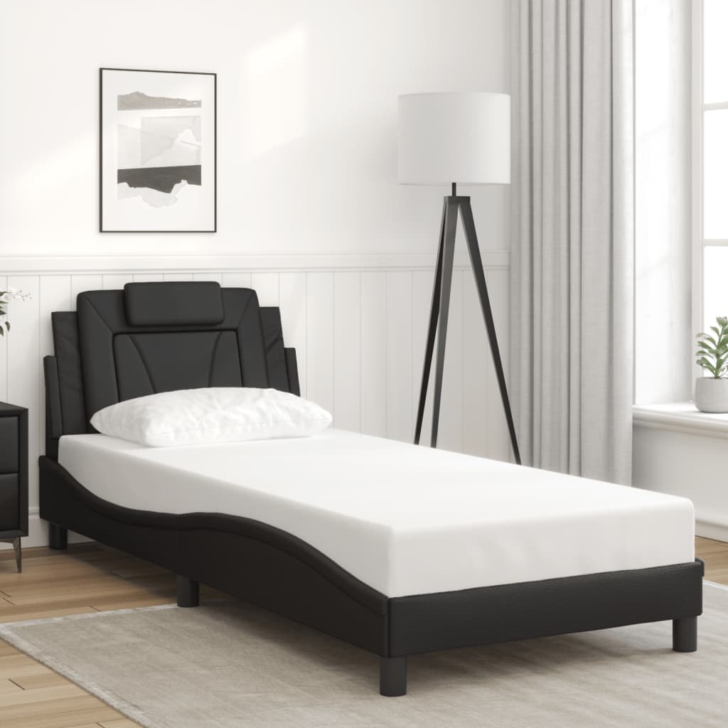 Okvir kreveta Viana s LED-om bez madraca crni 80 x 200 cm