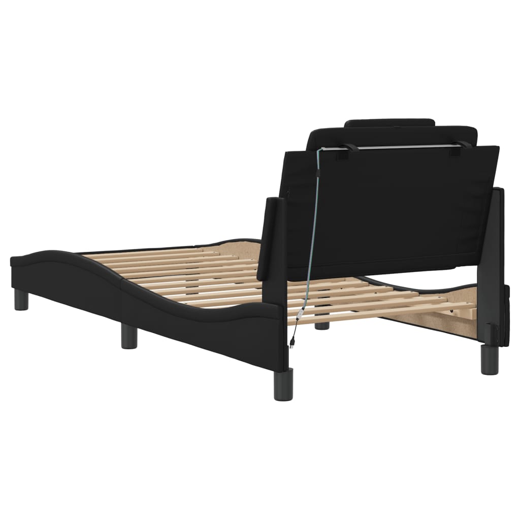 Okvir kreveta Viana s LED-om bez madraca crni 80 x 200 cm