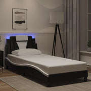 Okvir kreveta Viana s LED-om bez madraca crno-bijeli 80x200cm