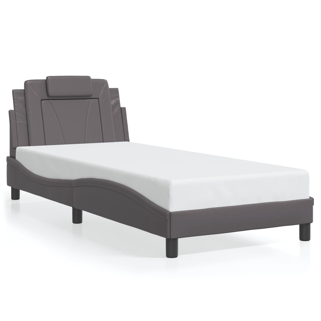 Okvir kreveta Viana s LED-om bez madraca sivi 90 x 190 cm