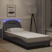 Okvir kreveta Viana s LED-om bez madraca sivi 90 x 190 cm