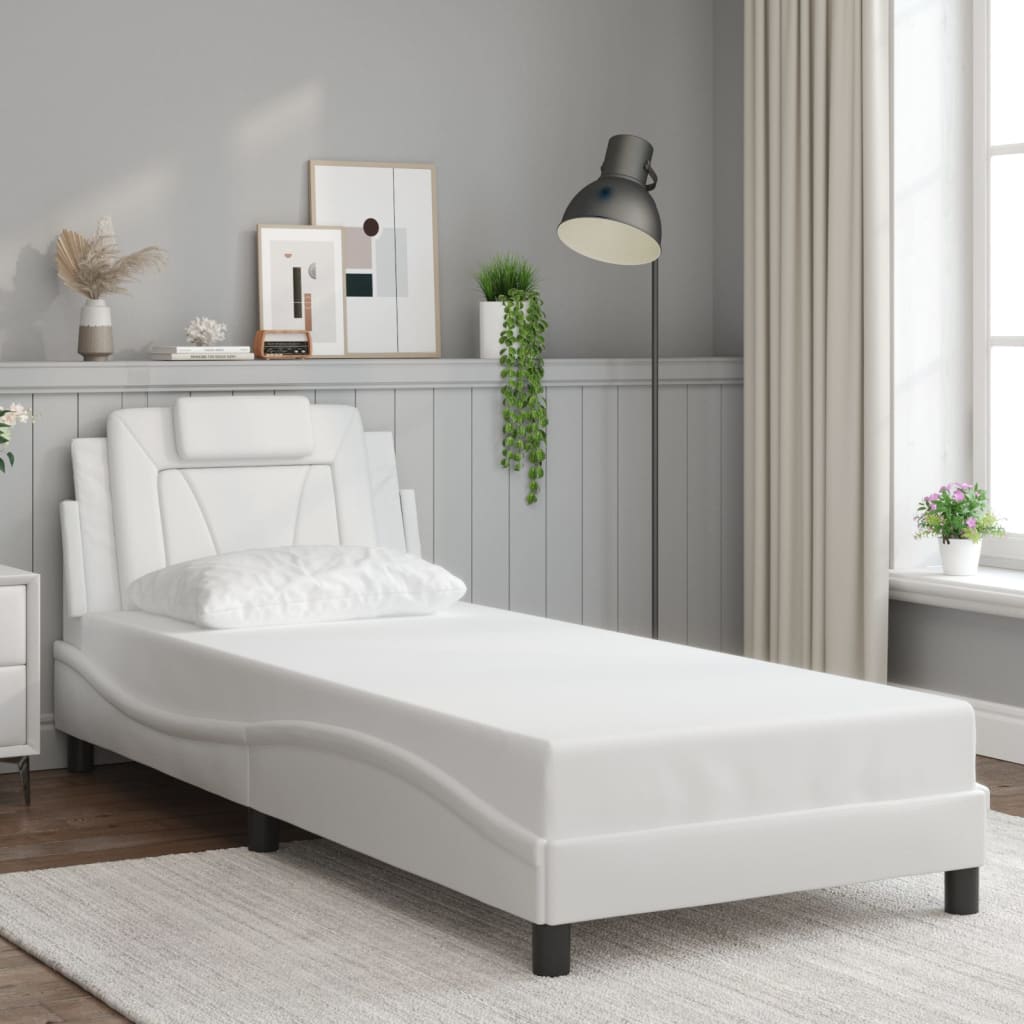 Okvir kreveta Viana s LED-om bez madraca bijeli 90 x 200 cm