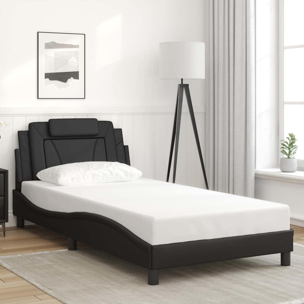 Okvir kreveta Viana s LED-om bez madraca crni 100 x 200 cm