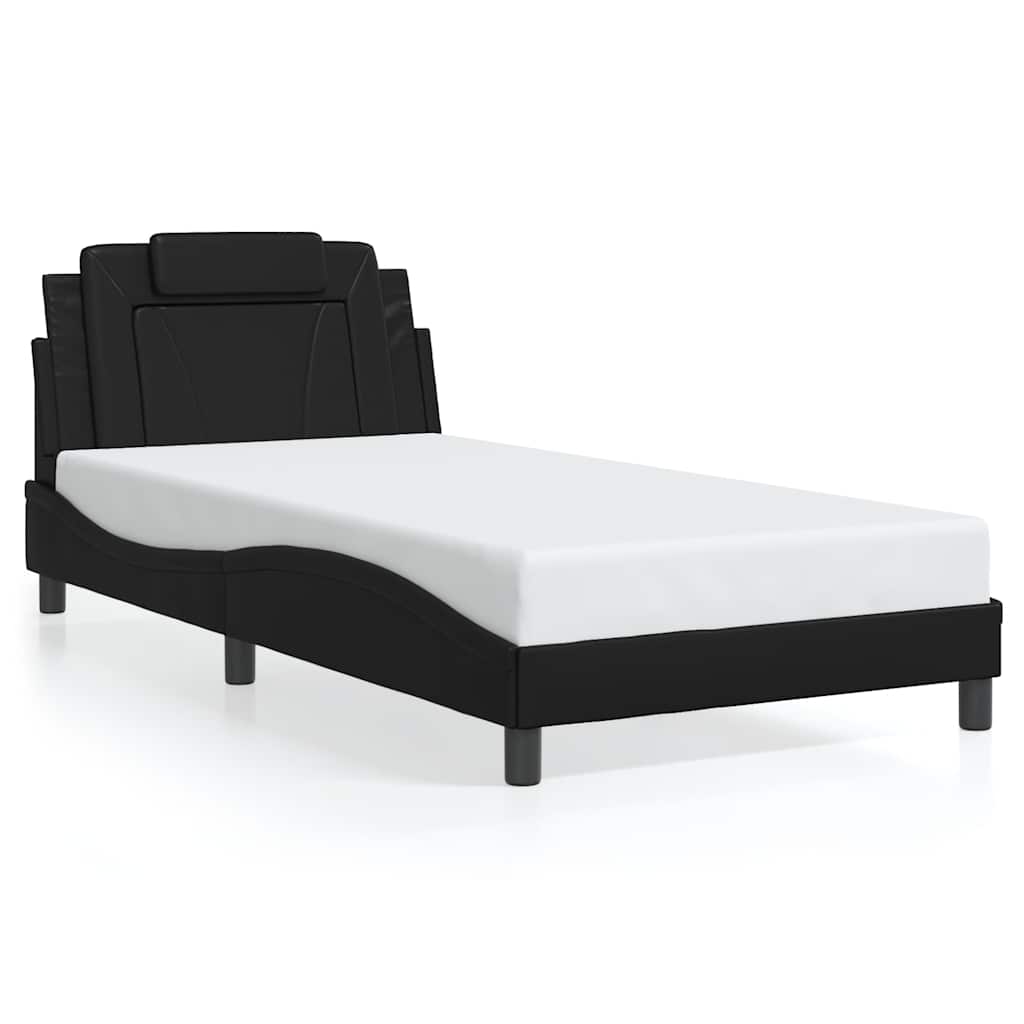 Okvir kreveta Viana s LED-om bez madraca crni 100 x 200 cm