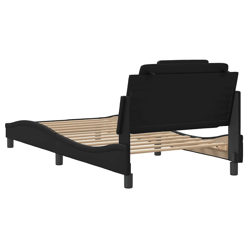 Okvir kreveta Viana s LED-om bez madraca crni 100 x 200 cm