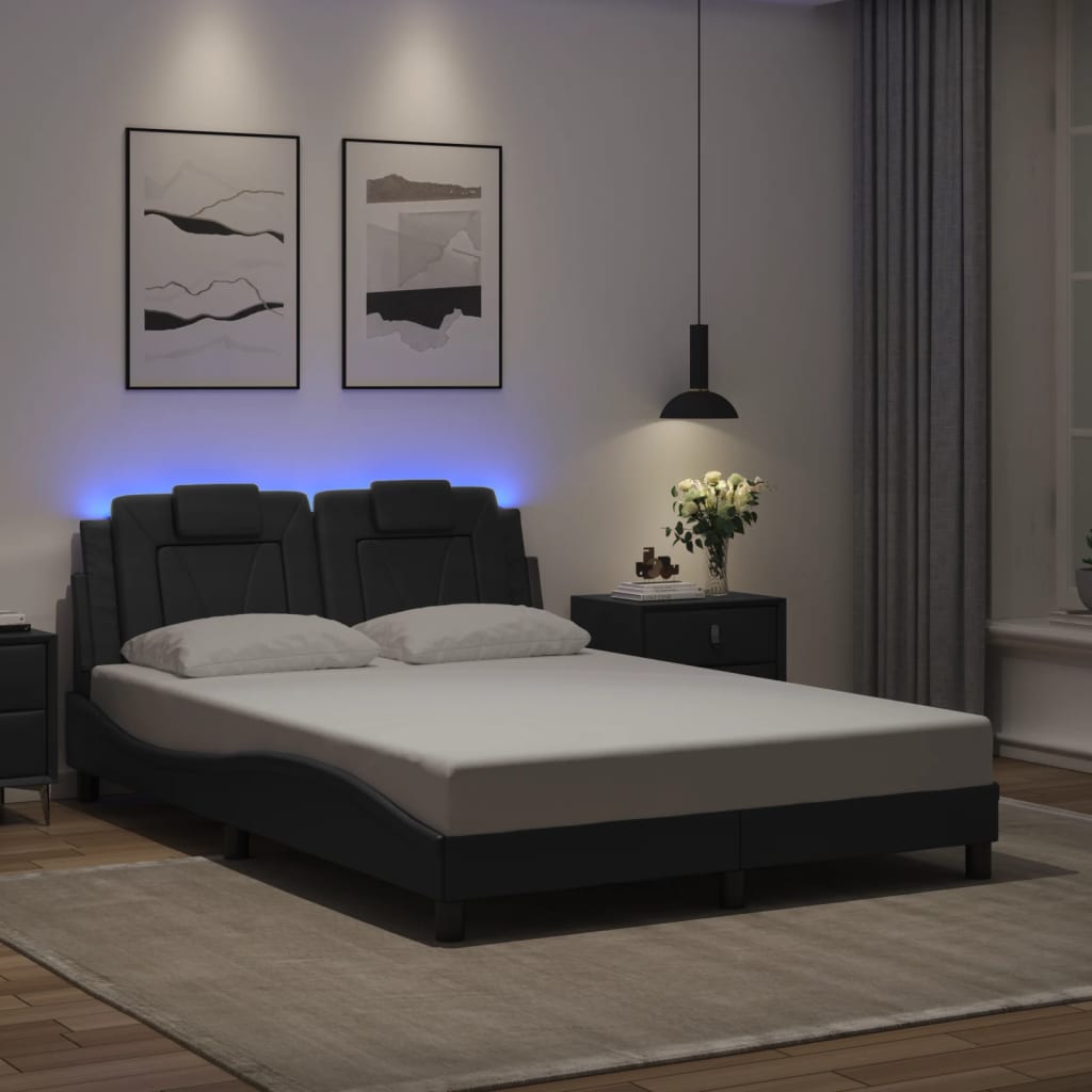 Okvir kreveta Viana s LED-om bez madraca sivi 120 x 200 cm